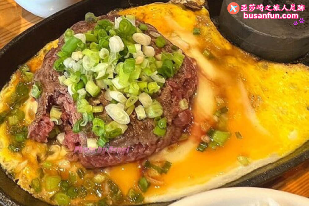 釜山海雲台迎月嶺餐廳鐵板牛肉餅美味漢堡오이시함바그